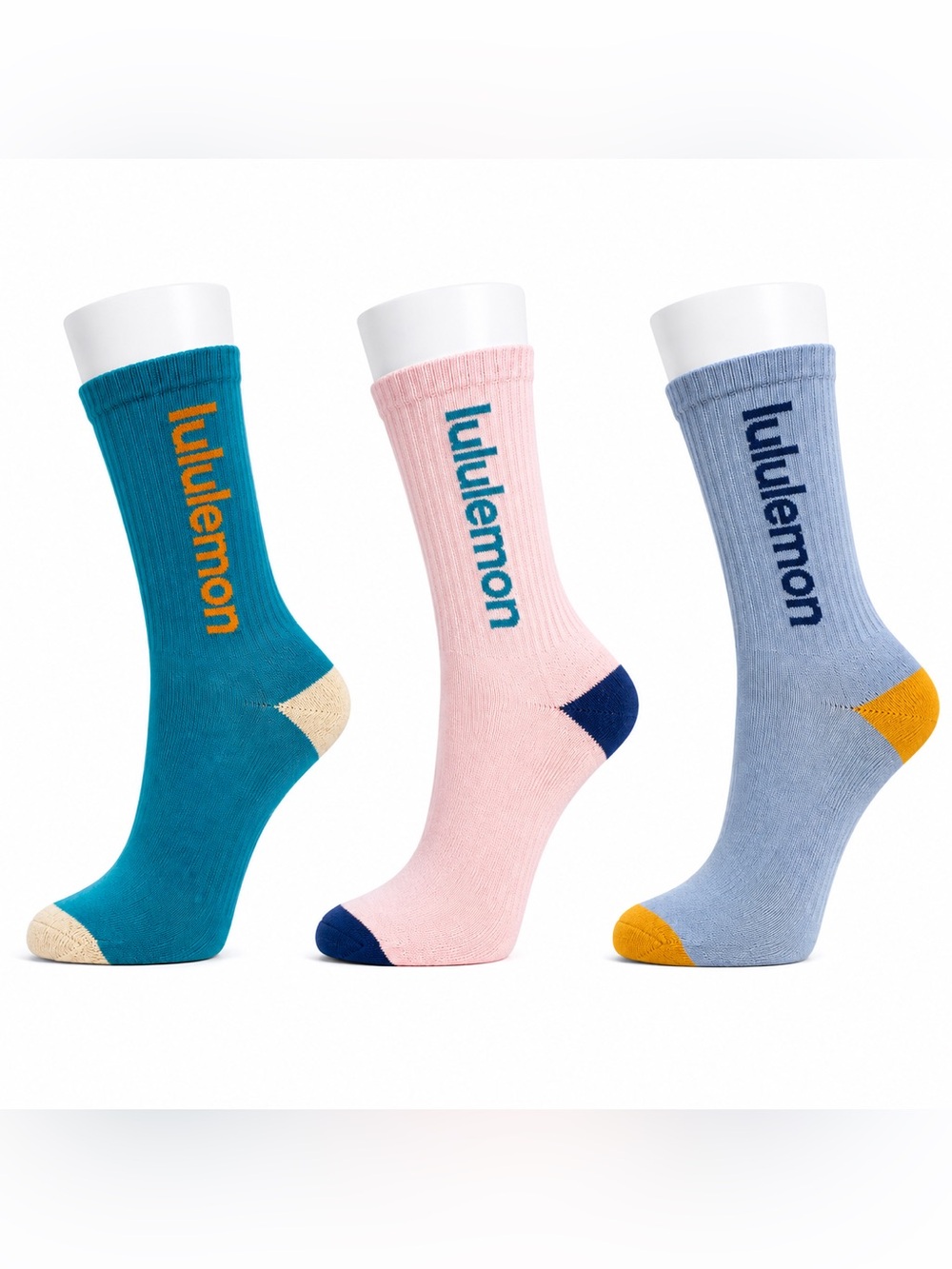 Lululemon Crew Socks XL 3 Pair Bundle Multicolor NWT